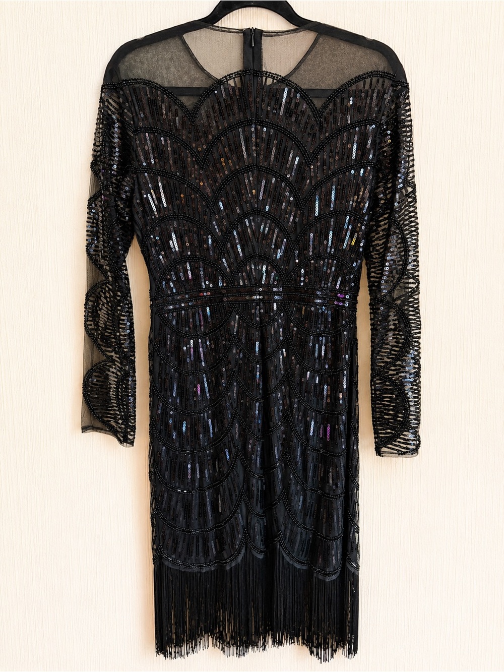 Babeyond Black Fringe Beaded Dress 14